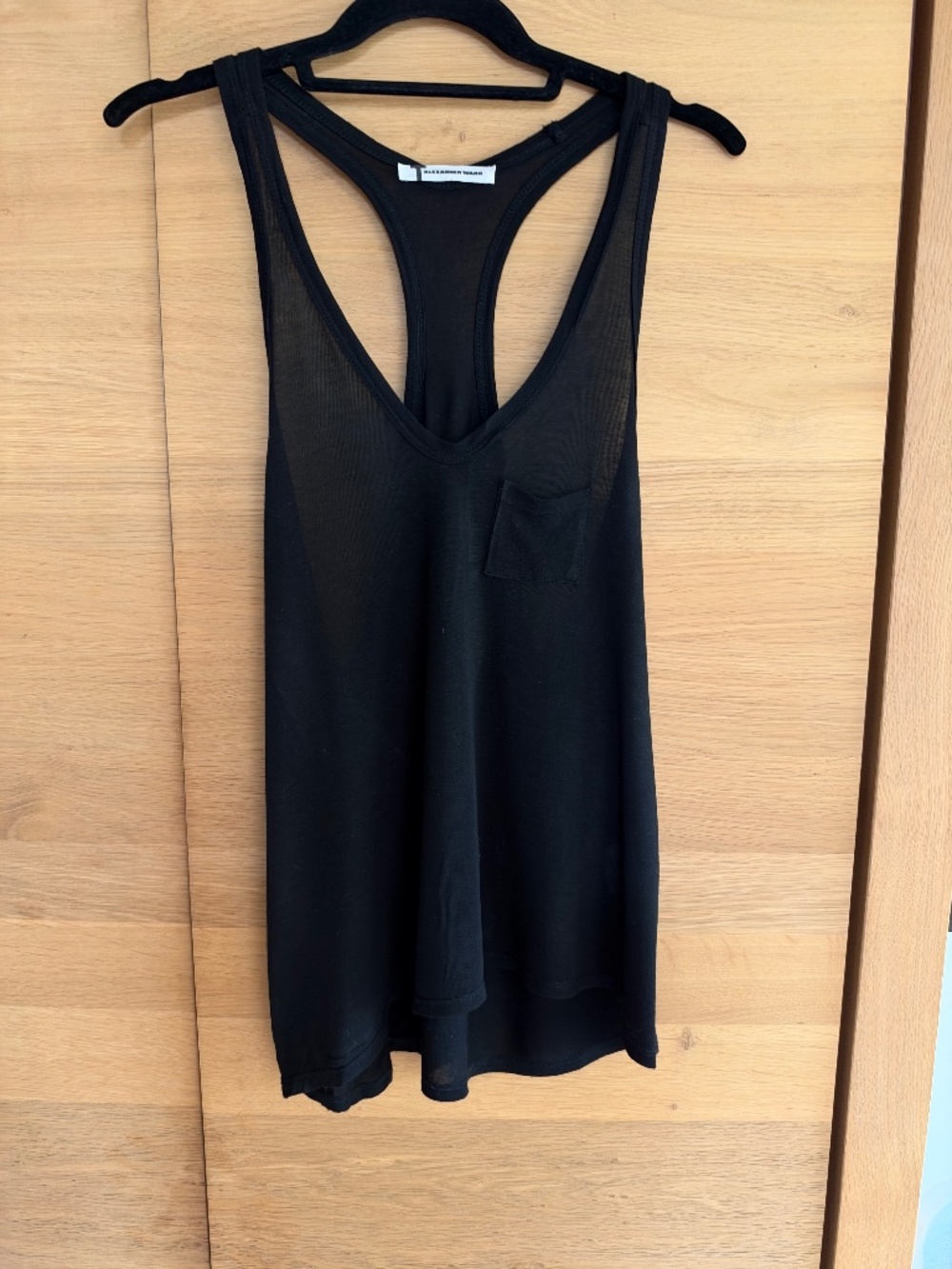 Vintage Alexander Wang Sheer Black Raceback Pocket T